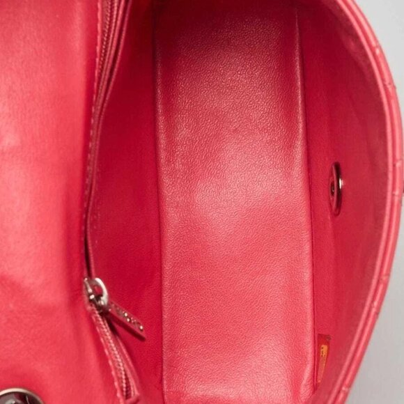 Chanel Pink Quilted Patent Leather Classic Square Mini Flap Bag - Picture 5 of 11